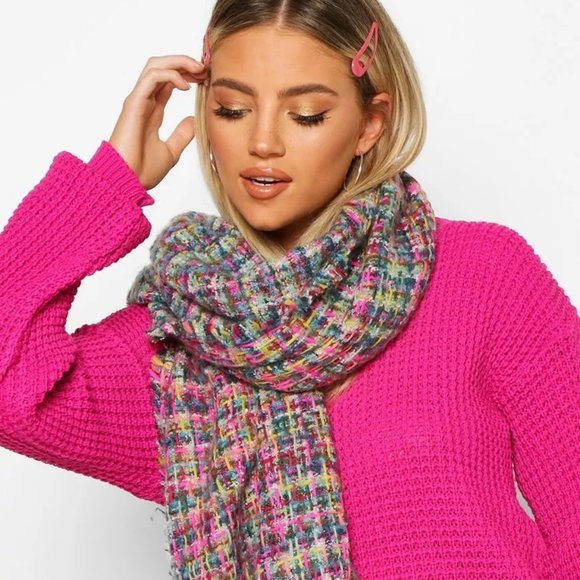 Vince Camuto Accessories Vince Camuto Nwt Multicolor Plaid Boucle